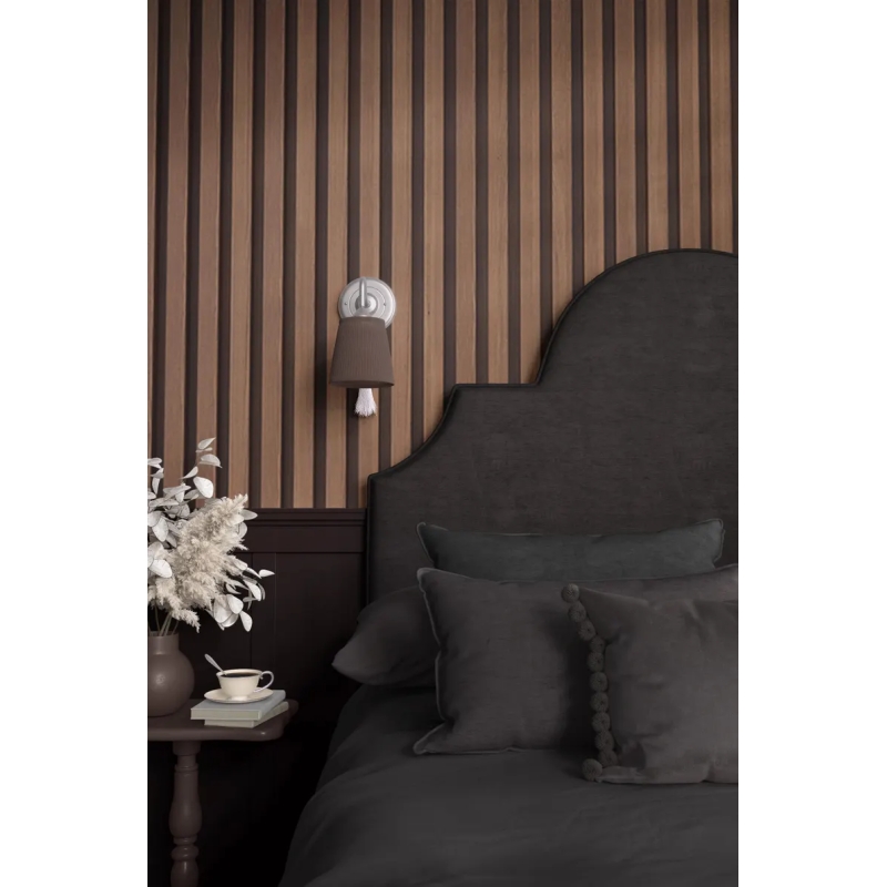 Modern Ribbed Wood Panel Wallpaper | Vertical Slats Acoustic Panel Effect | Minimalist Textured Wallpaper Mural