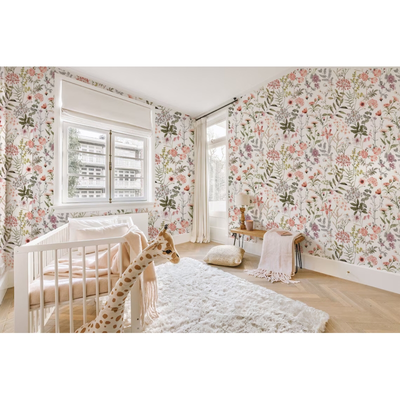 Wildflower Meadow Peel & Stick Wallpaper | Botanical Floral Design for Walls