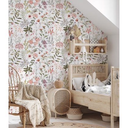 Wildflower Meadow Peel & Stick Wallpaper | Botanical Floral Design for Walls