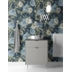 Elegant Blue Floral | Dark Botanical Mural with Large Flowers Wallpaper Mural