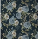 Elegant Blue Floral | Dark Botanical Mural with Large Flowers Wallpaper Mural