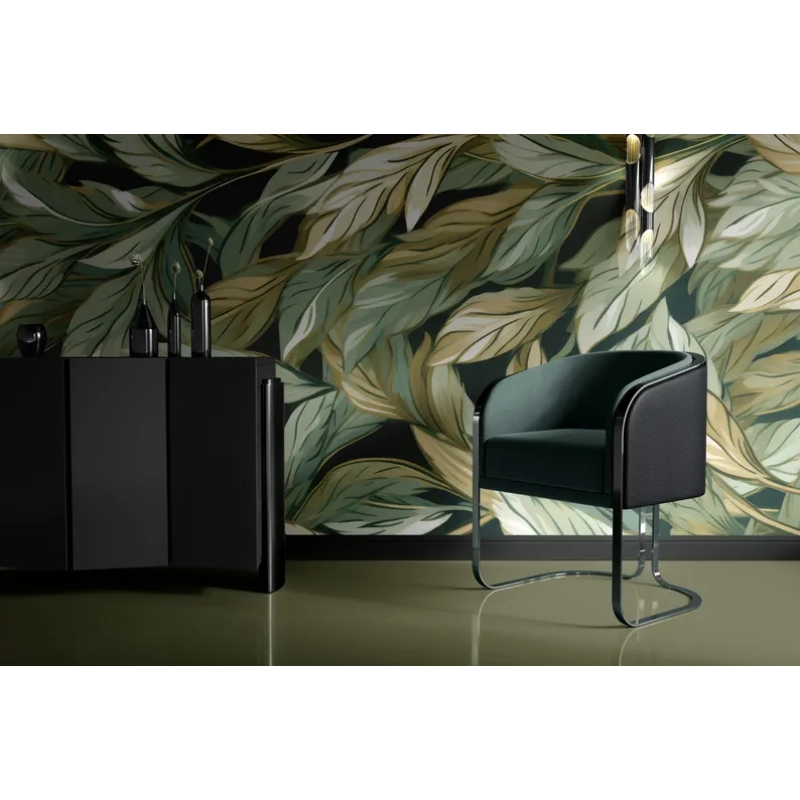 Green Leaf Wallpaper | Botanical Foliage Wall Mural - Natural & Organic Design Wallpaper Mural
