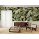 Green Leaf Wallpaper | Botanical Foliage Wall Mural - Natural & Organic Design Wallpaper Mural