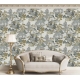 Chinoiserie Landscape Wallpaper | Muted Blue & Earthy Tones East Asian Scenic Wallpaper Mural