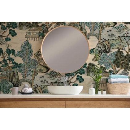 Chinoiserie Landscape Wallpaper | East Asian Scenic Wallpaper Mural
