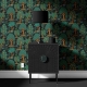 Lush Forest and Orange Tree Wallpaper | Dark Botanical Seamless Wallpaper Mural