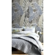Muted Tropical Leaf Wallpaper | Large Banana Leaf Botanical Print | Modern Grey and Blue Foliage Wallpaper Mural