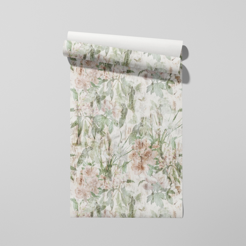 Pastel Botanical Wallpaper - Garden Wildflower Design