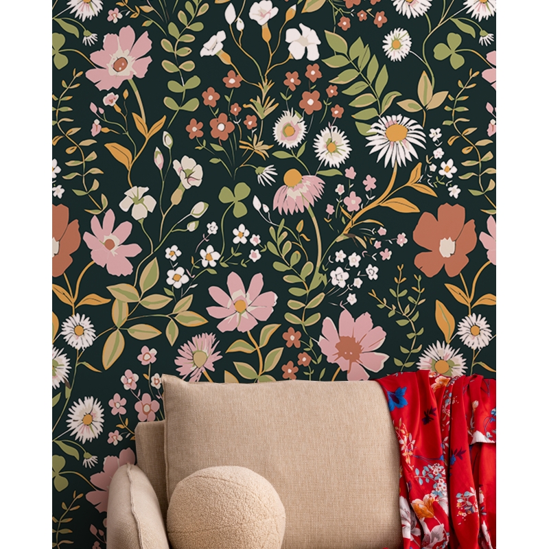 Organic Abstract Floral | Modern Petal Bloom Wallpaper Mural