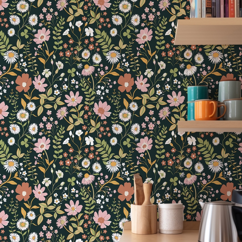 Organic Abstract Floral | Modern Petal Bloom Wallpaper Mural