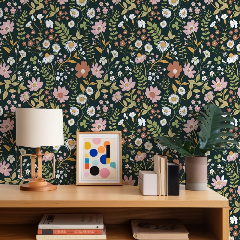 Organic Abstract Floral | Modern Petal Bloom Wallpaper Mural