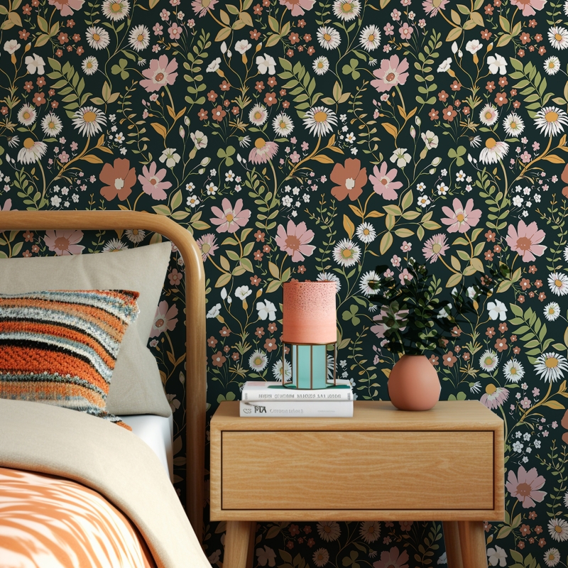 Organic Abstract Floral | Modern Petal Bloom Wallpaper Mural