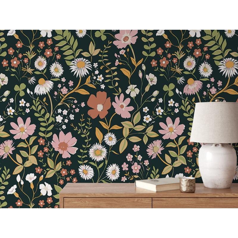 Organic Abstract Floral | Modern Petal Bloom Wallpaper Mural