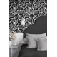 Modern Floral Black & White Botanical Wallpaper - Abstract Scandinavian Style