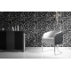 Modern Floral Black & White Botanical Wallpaper - Abstract Scandinavian Style