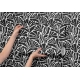 Modern Floral Black & White Botanical Wallpaper - Abstract Scandinavian Style