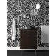 Modern Floral Black & White Botanical Wallpaper - Abstract Scandinavian Style