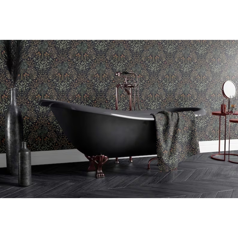 Dark Botanical Wallpaper | Elegant Floral Wall Mural - Stylized Tree & Leaf Design Wallpaper Mural