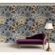 Bohemian Mandala Wallpaper | Ethnic Floral Seamless Pattern | Blue and Yellow Eclectic Wallpaper Mural