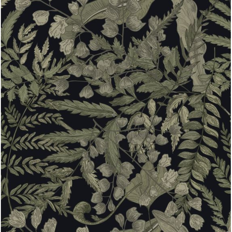 Green Leaves Wallpaper | Modern Botanical for Natural Decor Wallpaper Mural