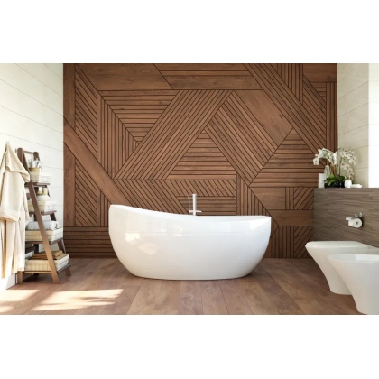 Geometric Wood Texture Wallpaper | Modern Parquet Wood Panel Effect | Interlocking Timber Wallpaper Mural