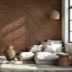Geometric Wood Texture Wallpaper | Modern Parquet Wood Panel Effect | Interlocking Timber Wallpaper Mural