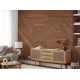 Geometric Wood Texture Wallpaper | Modern Parquet Wood Panel Effect | Interlocking Timber Wallpaper Mural