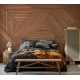 Geometric Wood Texture Wallpaper | Modern Parquet Wood Panel Effect | Interlocking Timber Wallpaper Mural