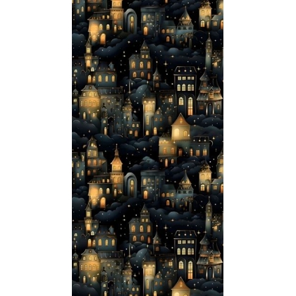 Kİds Magical Cityscape Night Wallpaper | Enchanted Fantasy Wallpaper Mural