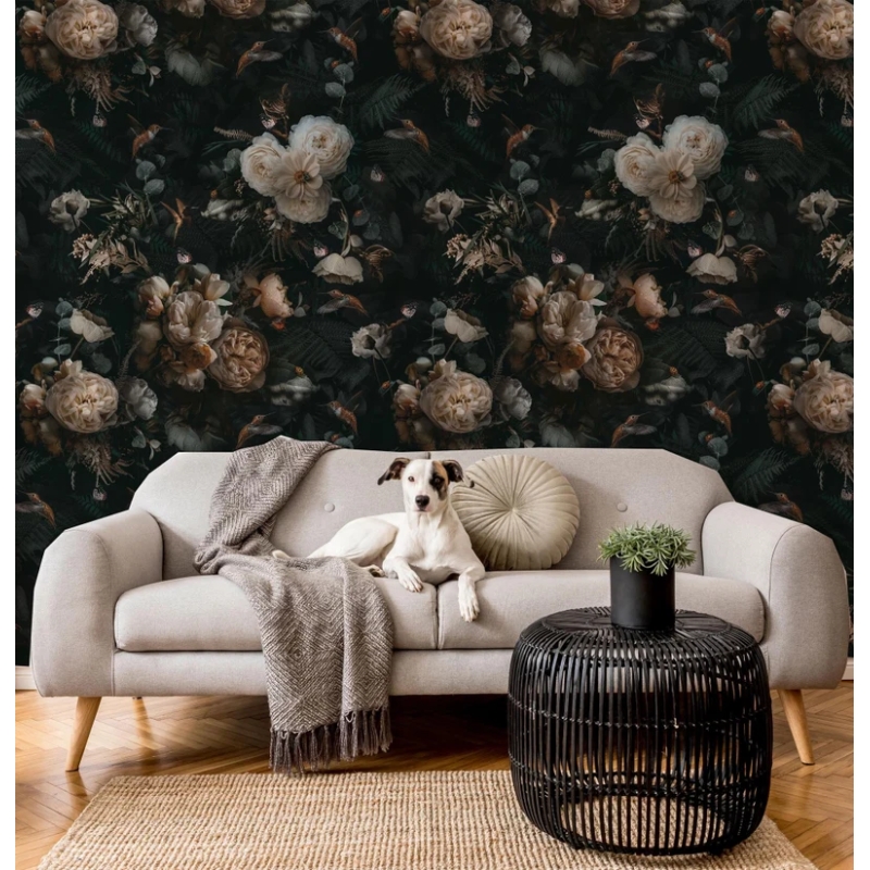 Delicate Muted Floral | Soft Botanical Wall Mural for Serene Decor Wallpaper Mural