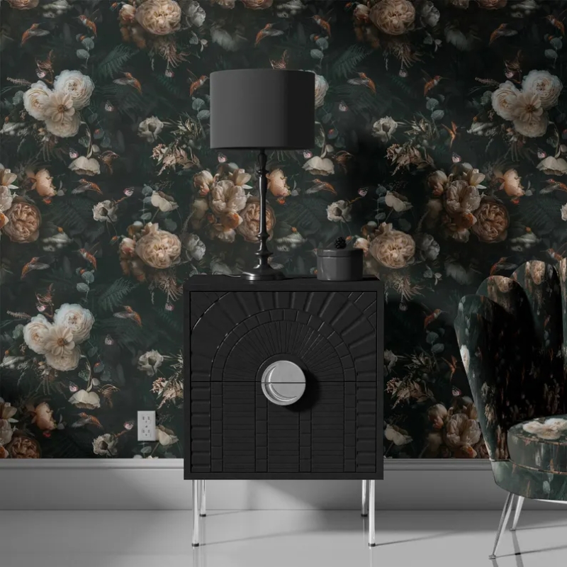 Delicate Muted Floral | Soft Botanical Wall Mural for Serene Decor Wallpaper Mural