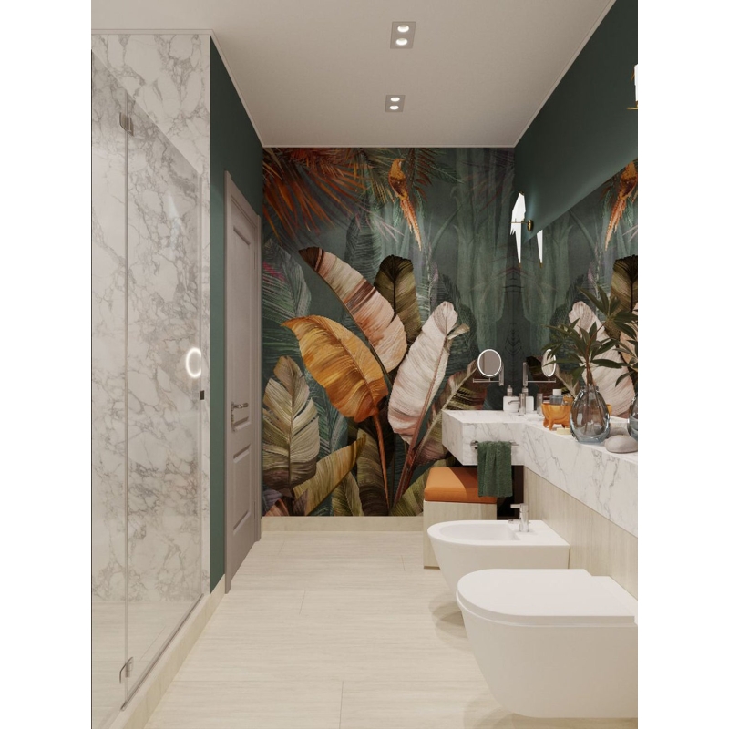 Lush Tropical Forest Wallpaper | Exotic Leaves & Jungle Paradise Mural