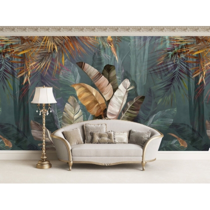 Lush Tropical Forest Wallpaper | Exotic Leaves & Jungle Paradise Mural