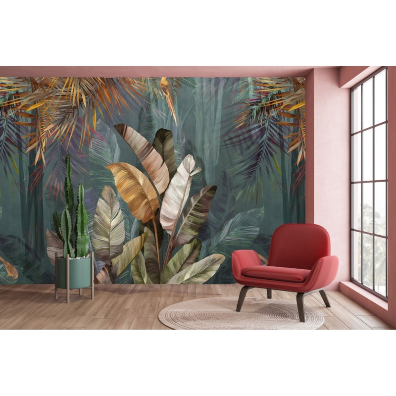 Lush Tropical Forest Wallpaper | Exotic Leaves & Jungle Paradise Mural