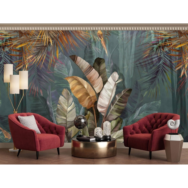 Lush Tropical Forest Wallpaper | Exotic Leaves & Jungle Paradise Mural