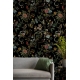 Secret Garden Night Botanical Bird & Snake Wallpaper | Dark Floral Chinoiserie Design