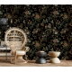 Secret Garden Night Botanical Bird & Snake Wallpaper | Dark Floral Chinoiserie Design