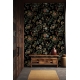 Secret Garden Night Botanical Bird & Snake Wallpaper | Dark Floral Chinoiserie Design