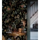 Secret Garden Night Botanical Bird & Snake Wallpaper | Dark Floral Chinoiserie Design