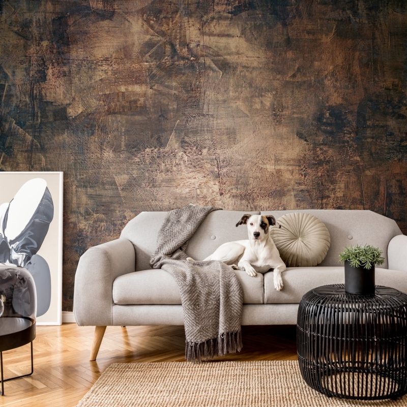 Concrete wallpaper that replicate the appearance of materials such as marble, wood or stone, Wall mural, Fabric Wallpaper