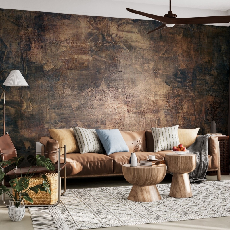 Concrete wallpaper that replicate the appearance of materials such as marble, wood or stone, Wall mural, Fabric Wallpaper