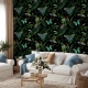 Tropical forest, Exotic butterflies and moths, Realistic botanical Wallpaper 