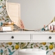 Floral Wallpaper with birds, Peel and Stick Wallpaper, Removable Wallpaper, Temporary Wallpaper, Wall Paper 