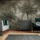 Tropical Forest Dark Wallpaper, Peel and Stick Wallpaper Mural