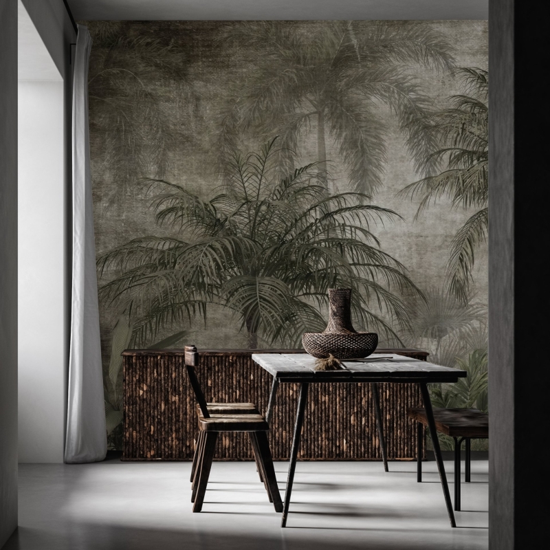 Tropical Forest Dark Wallpaper, Peel and Stick Wallpaper Mural