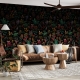 Dark Botanical Wallpaper, Floral Wallpaper Mural