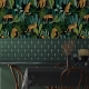Vintage Botanical Wallpaper Peel and Stick Dark Tropical Plants with Leopard Wall Mural
