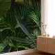 Tropical Green Leaves, Tropical Wallpaper, Peel and Stick, Jungle Wallpaper, Temporary Wallpaper