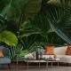 Tropical Green Leaves, Tropical Wallpaper, Peel and Stick, Jungle Wallpaper, Temporary Wallpaper