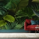 Tropical Green Leaves, Tropical Wallpaper, Peel and Stick, Jungle Wallpaper, Temporary Wallpaper
